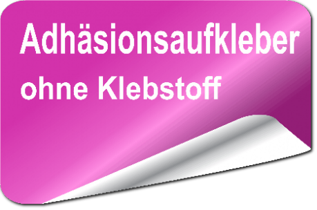 Aufkleber ohne Klebstoff