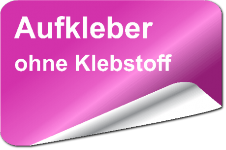 Aufkleber ohne Klebstoff